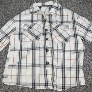 Shein, beige and browns flannel shirt.